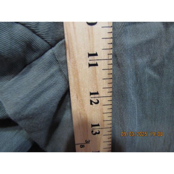 A New Day size 8 wide leg dark green pants fall button zipper elastic back comfy - Picture 4 of 9